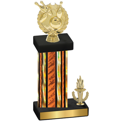 Accented Single Orange Glacier Victory Bowling Trophy