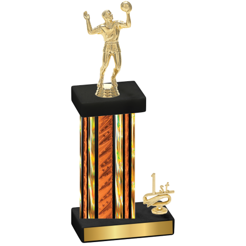 Accented Single Orange Glacier First Place Volleyball Trophy