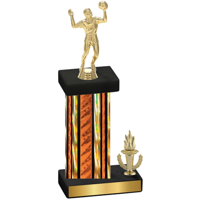 Accented Single Orange Glacier Victory Volleyball Trophy