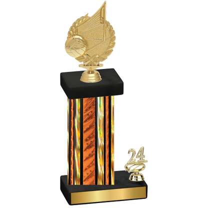 Accented Single Orange Glacier Year Volleyball Trophy