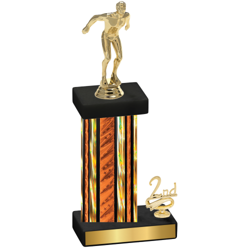 Accented Single Orange Glacier Second Place Swimming Trophy