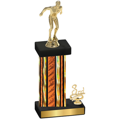 Accented Single Orange Glacier Third Place Swimming Trophy