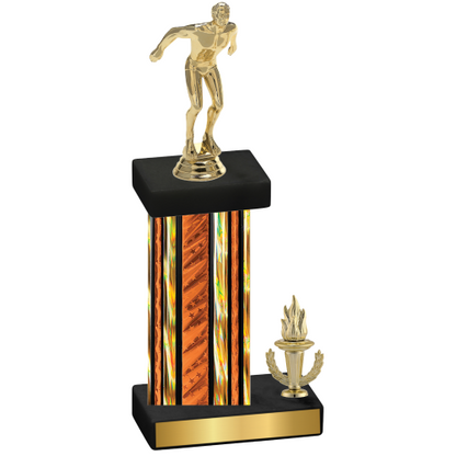 Accented Single Orange Glacier Victory Swimming Trophy