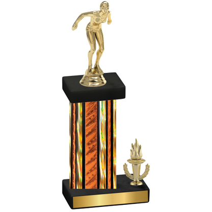 Accented Single Orange Glacier Victory Tennis Trophy