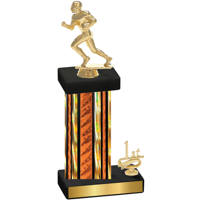 Accented Single Orange Glacier First Place Football Trophy