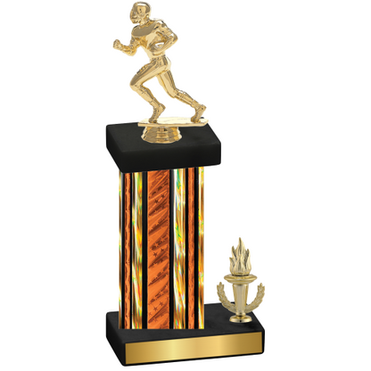 Accented Single Orange Glacier Victory Football Trophy