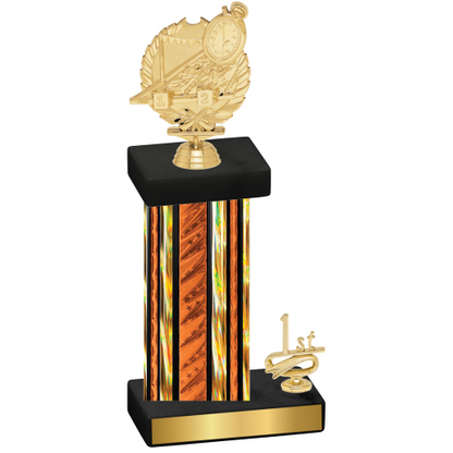 Accented Single Orange Glacier First Place Swimming Trophy