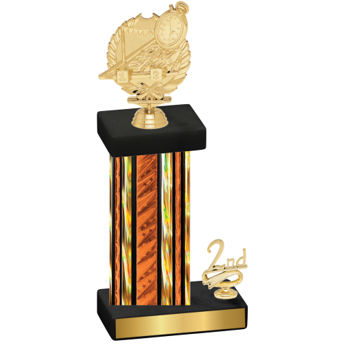 Accented Single Orange Glacier Second Place Swimming Trophy