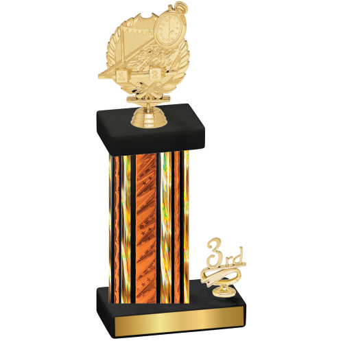 Accented Single Orange Glacier Third Place Swimming Trophy