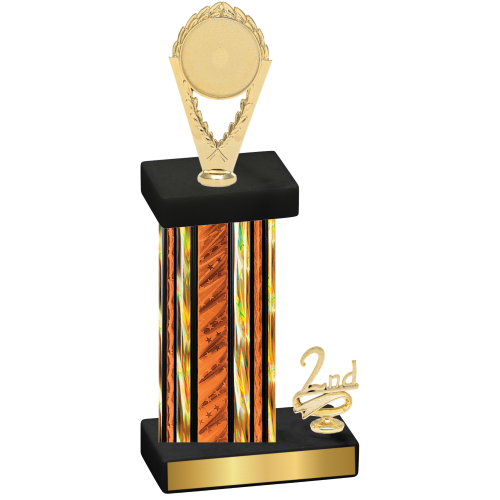 Accented Single Orange Glacier Second Place Insert Trophy