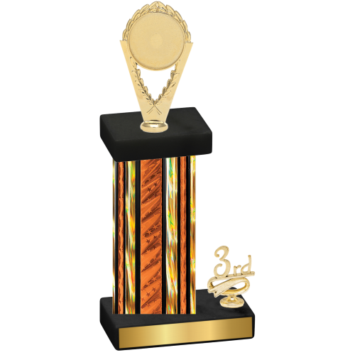 Accented Single Orange Glacier Third Place Insert Trophy