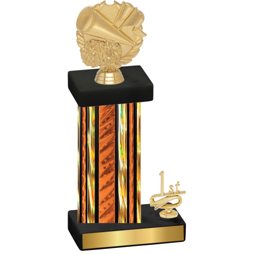 Accented Single Orange Glacier First Place Cheerleading Trophy