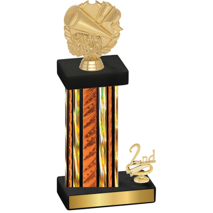 Accented Single Orange Glacier Second Place Cheerleading Trophy