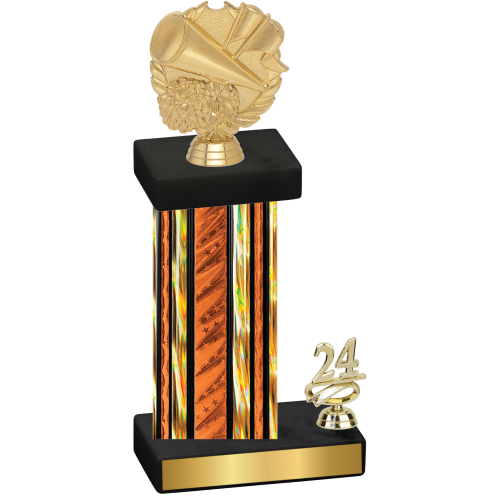 Accented Single Orange Glacier Year Cheerleading Trophy