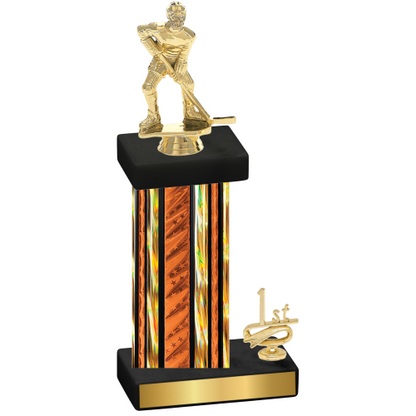 Accented Single Orange Glacier First Place Hockey Trophy