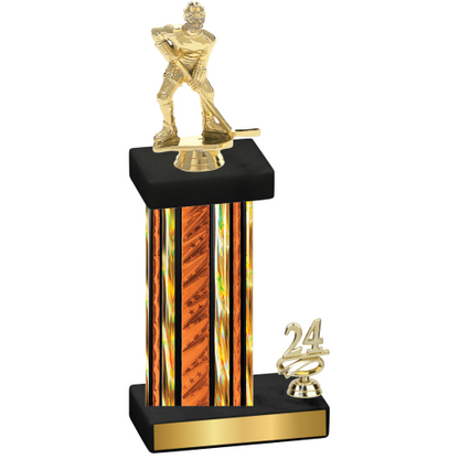 Accented Single Orange Glacier Year Hockey Trophy