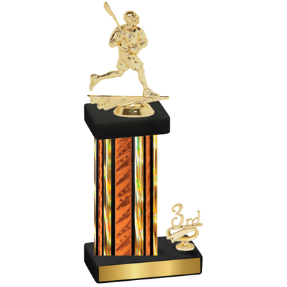 Accented Single Orange Glacier Third Place Lacrosse Trophy