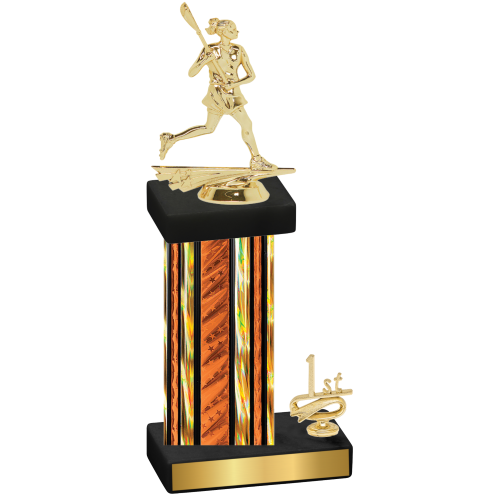 Accented Single Orange Glacier First Place Lacrosse Trophy