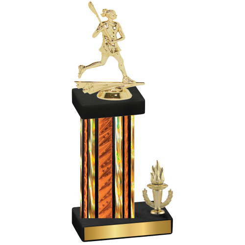 Accented Single Orange Glacier Victory Lacrosse Trophy