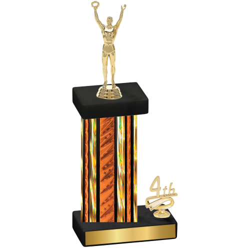 Accented Single Orange Glacier Fourth Place Victory Trophy