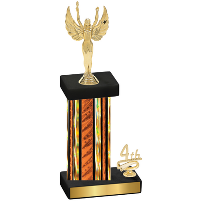 Accented Single Orange Glacier Fourth Place Victory Trophy