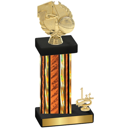 Accented Single Orange Glacier First Place Basketball Trophy