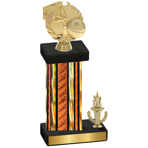 Accented Single Orange Glacier Victory Basketball Trophy