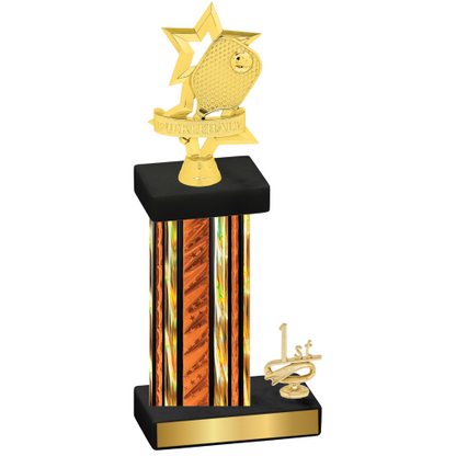 Accented Single Orange Glacier First Place Pickleball Trophy