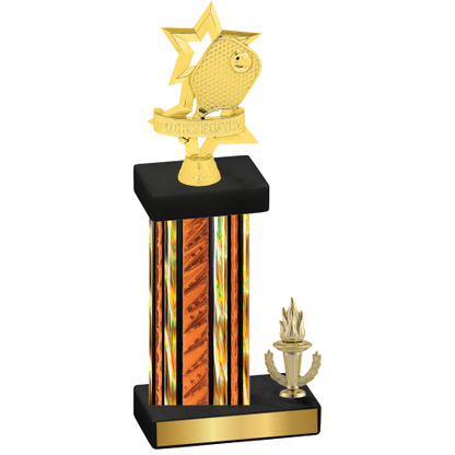 Accented Single Orange Glacier Victory Pickleball Trophy