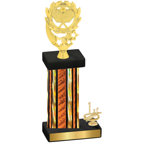 Accented Single Orange Glacier First Place Pickleball Trophy