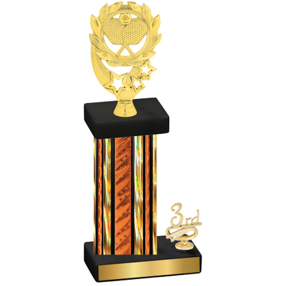 Accented Single Orange Glacier Third Place Pickleball Trophy