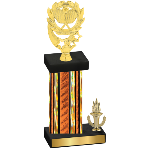 Accented Single Orange Glacier Victory Pickleball Trophy