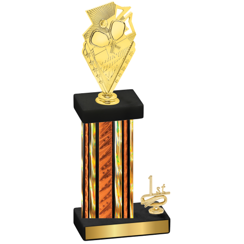 Accented Single Orange Glacier First Place Pickleball Trophy