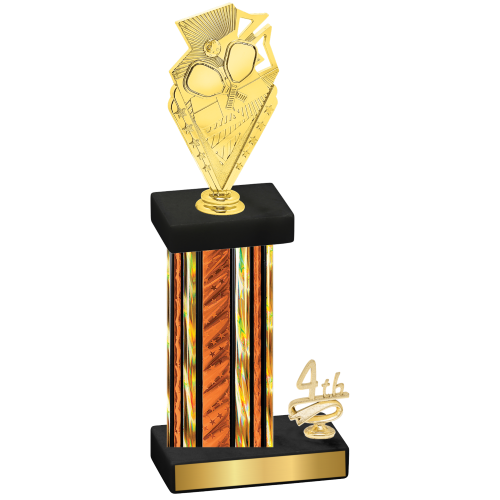 Accented Single Orange Glacier Fourth Place Pickleball Trophy