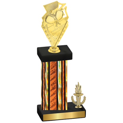 Accented Single Orange Glacier Victory Pickleball Trophy