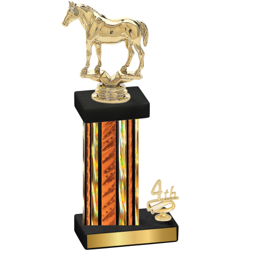 Accented Single Orange Glacier Fourth Place Horses Trophy