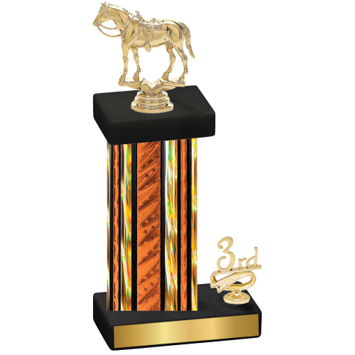 Accented Single Orange Glacier Third Place Horses Trophy