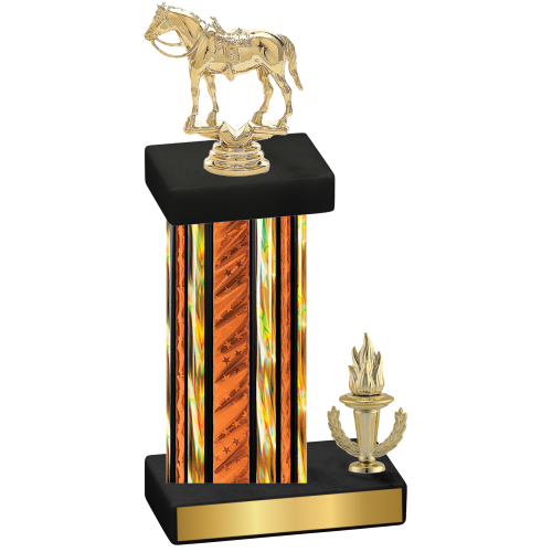 Accented Single Orange Glacier Victory Horses Trophy