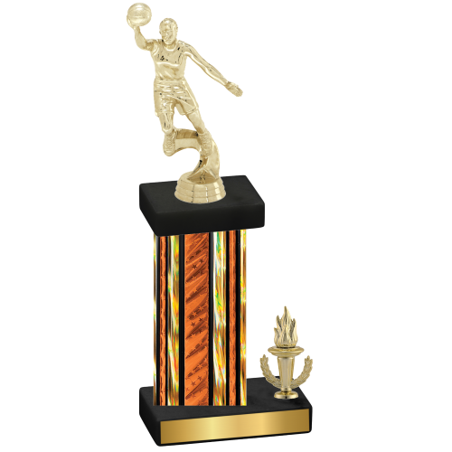 Accented Single Orange Glacier Victory Basketball Trophy