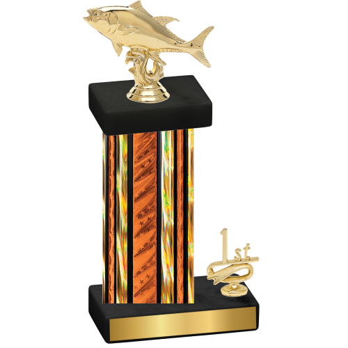 Accented Single Orange Glacier First Place Fishing Trophy