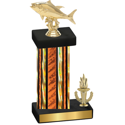 Accented Single Orange Glacier Victory Fishing Trophy