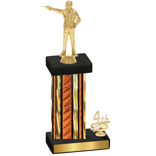 Accented Single Orange Glacier Fourth Place Shooter Trophy