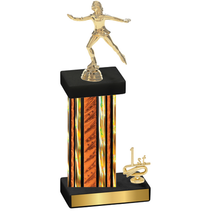 Accented Single Orange Glacier First Place Skater Trophy