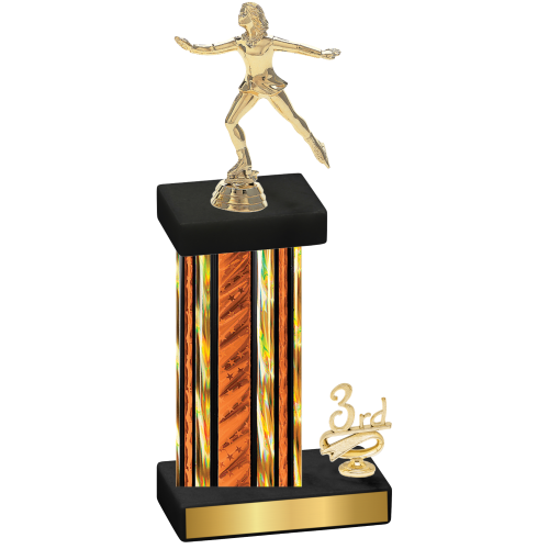 Accented Single Orange Glacier Third Place Skater Trophy