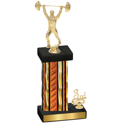 Accented Single Orange Glacier Third Place Weights Trophy