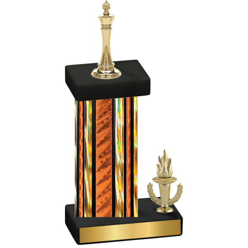 Accented Single Orange Glacier Victory Chess Trophy