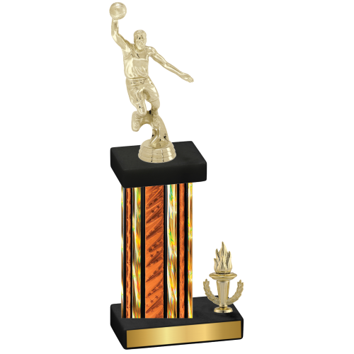 Accented Single Orange Glacier Victory Basketball Trophy