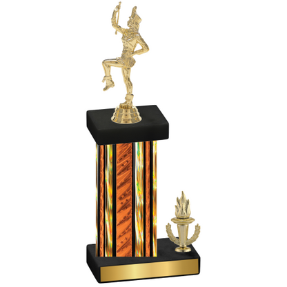 Accented Single Orange Glacier Victory Majorette Trophy