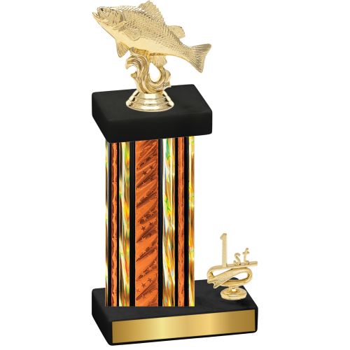 Accented Single Orange Glacier First Place Fishing Trophy