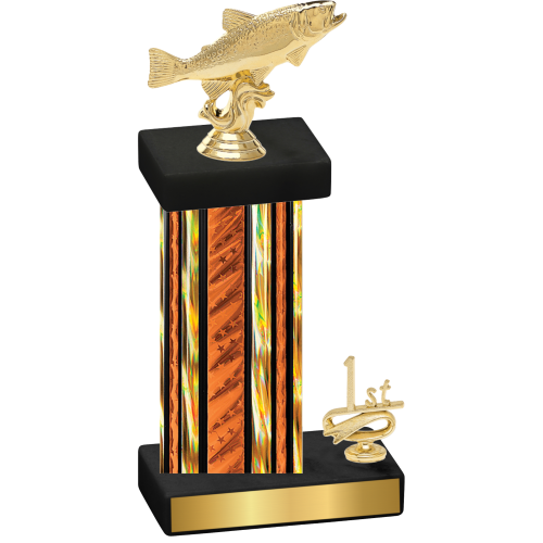 Accented Single Orange Glacier First Place Fishing Trophy